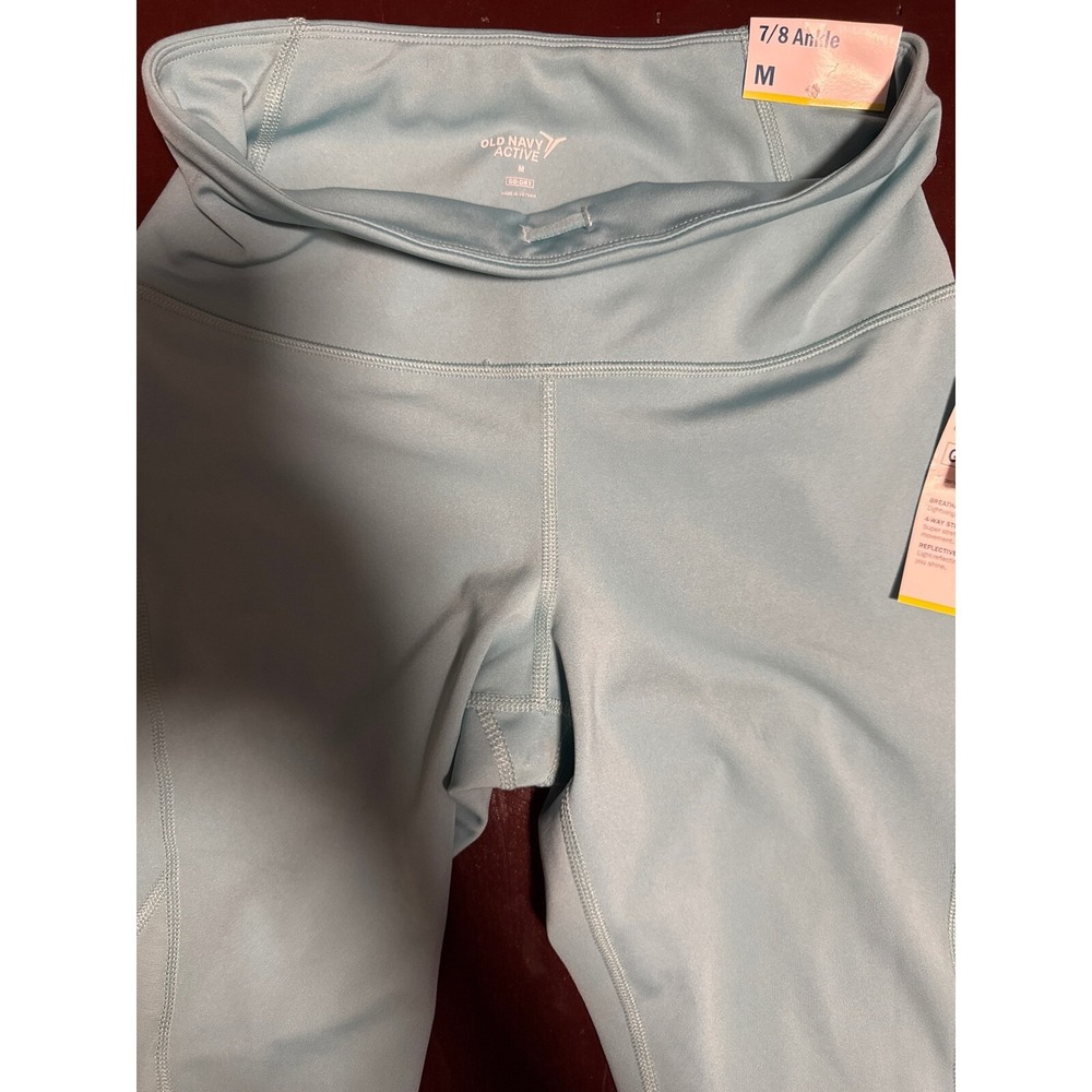 NWT Old Navy Active Leggings 7/8 Ankle High Rise Go-Dry Blue Size M